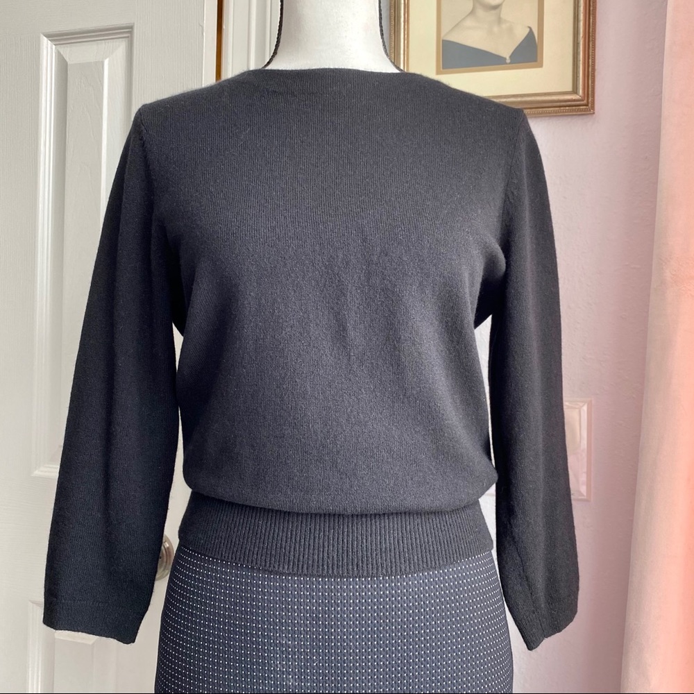 TALBOTS Audrey Black 100% Cashmere Sweater